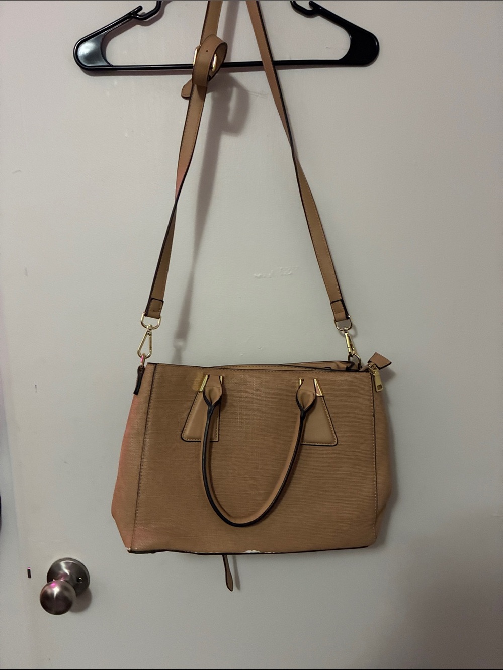 Tan Women's Crossbody Tote Bag